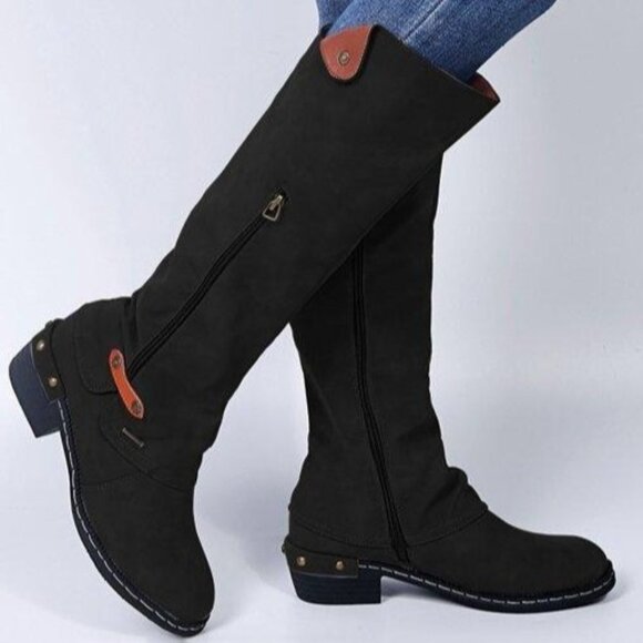 YASIRUN - Black Zip Accent Boot - Picture 1 of 5